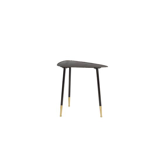 24" Black Iron Industrial Accent Table